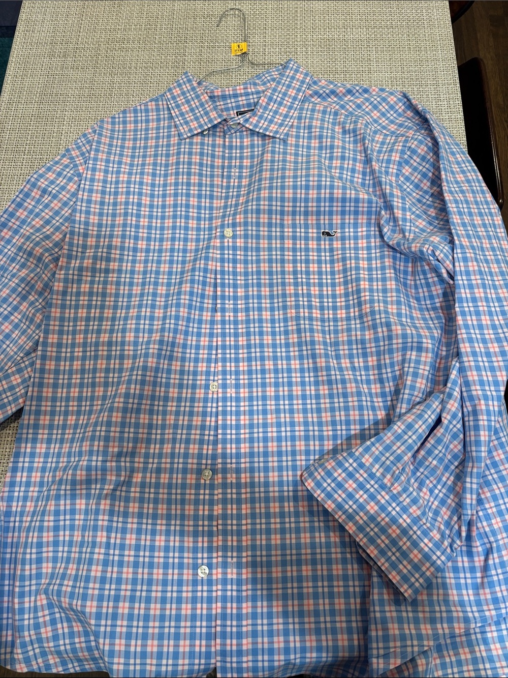 Vineyard Vines Blue and Pink Plaid Button-Down Shirt